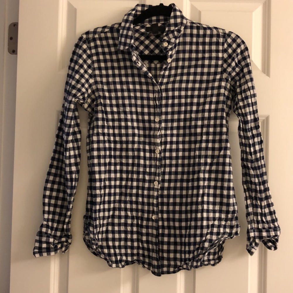J. Crew gingham button up size 0